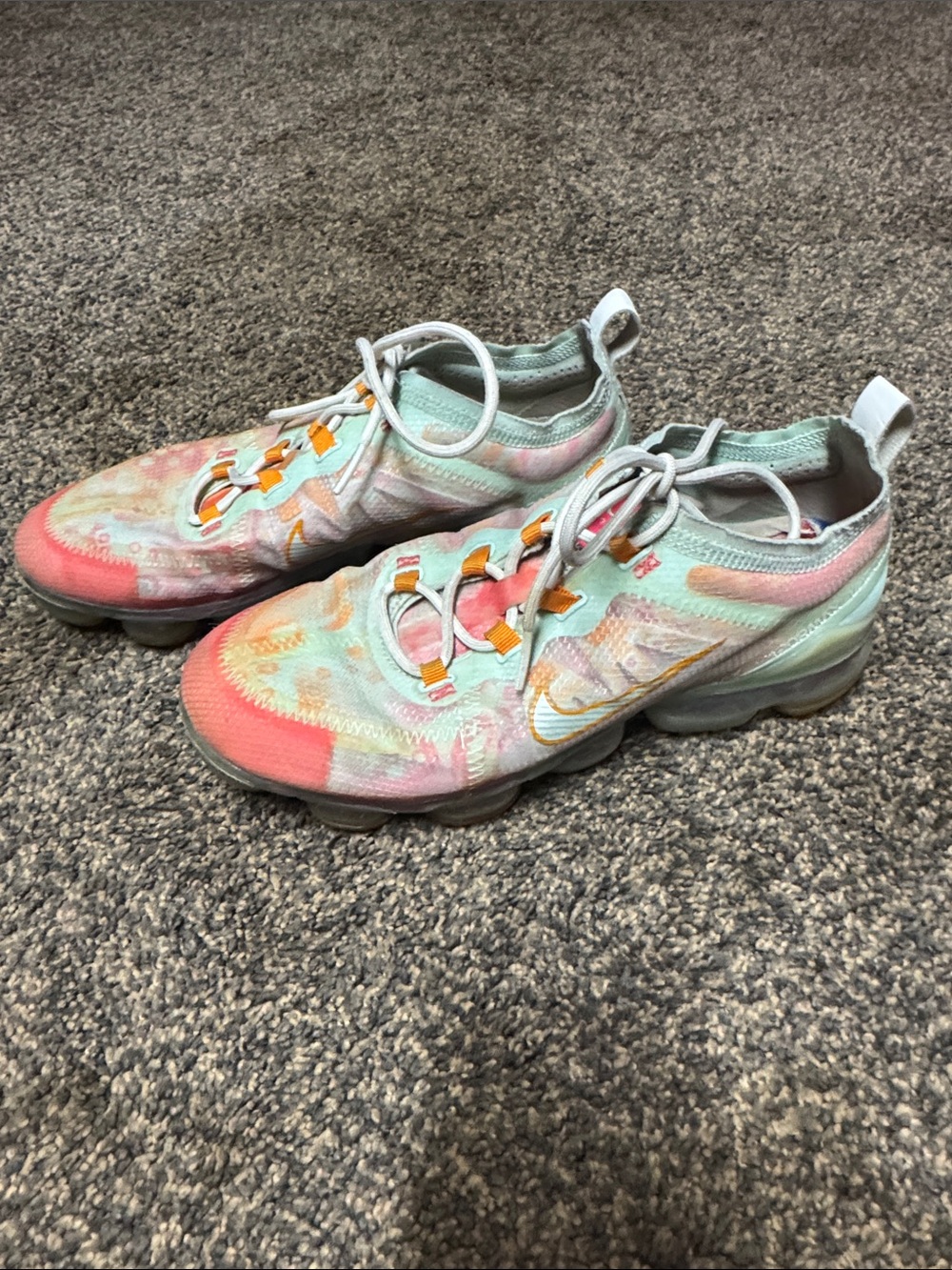 Nike Women's VaporMax Multicolor Pastel Sneakers Size 8 Mint Coral Peach